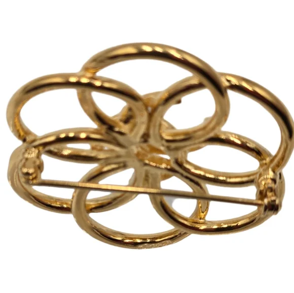 #5 Chanel Flower Brooch Centered with CC Logo, 1996